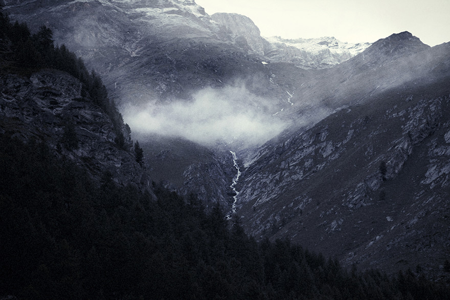Image of mountain side. Switzerland, Color photo by Chantelle Dosser.