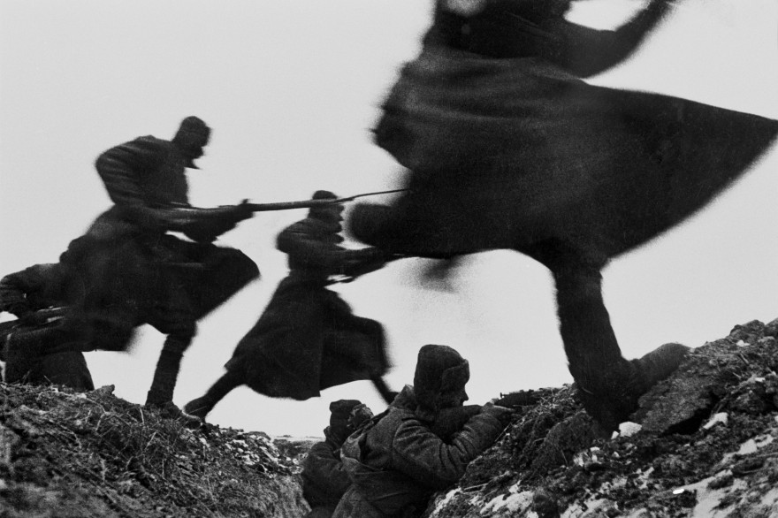USSR. 1941. Soviet troops trench fighting during an attack. photo @ Dmitri BALTERMANTS.