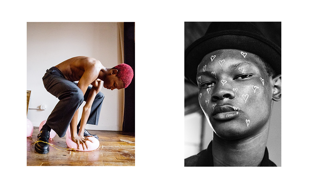 Black and white and colored photo of Jabali Sandiford by Michael Donovan for MONROWE Magazine